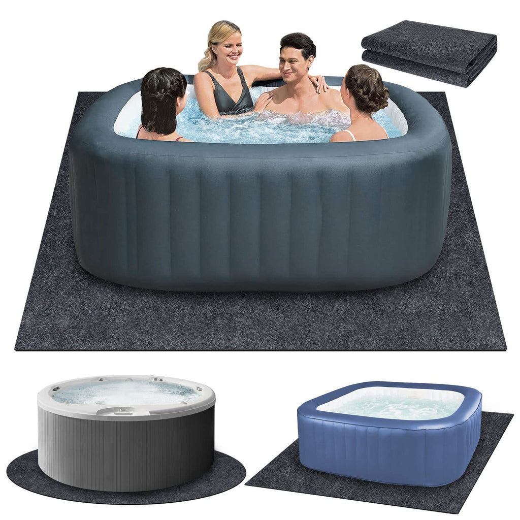 90 * 90 inch Hot Tub Pad, Inflatable Hot Tub Mat - Outdoor/Indoor, Waterproof Slip-Proof Backing, Absorbent Spa Pool Ground Base Flooring Protector