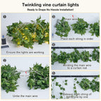 JMEXSUSS Vine Curtain Lights, 200 LED Vines with Fairy Lights for Bedroom