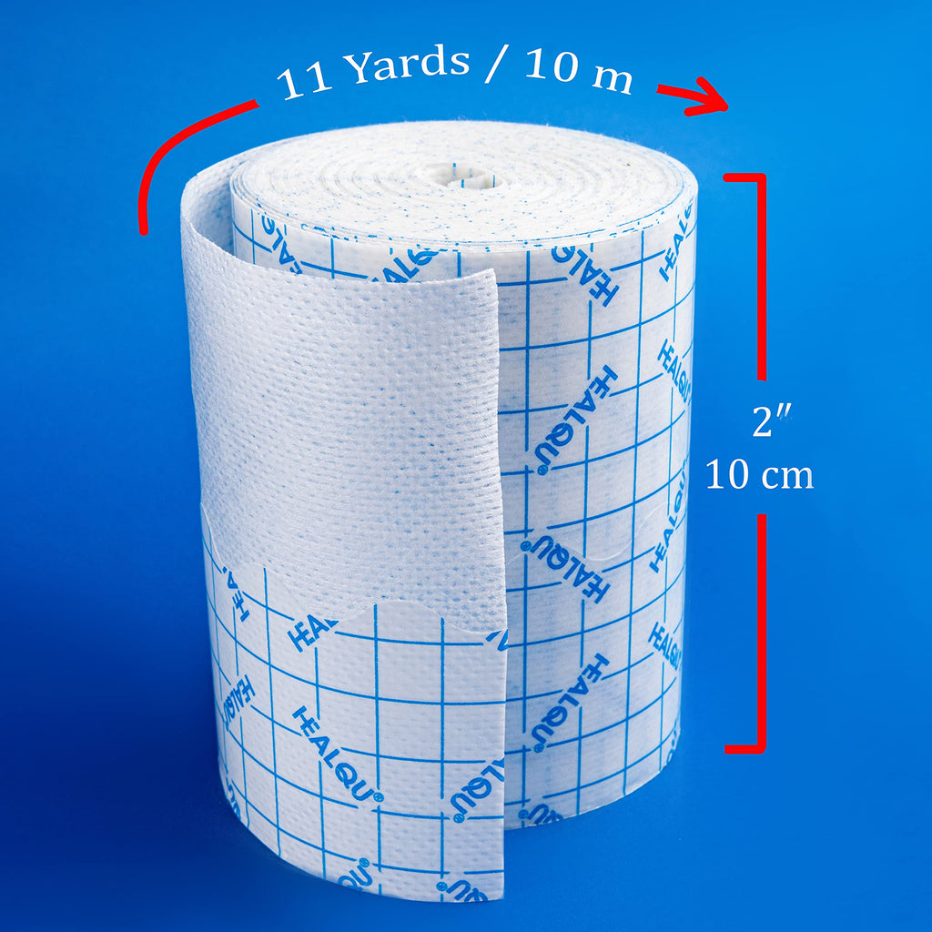 HEALQU Dressing Retention Tape, Non Woven Tape, 4in x 11yd 2 Rolls - Wound Dressing Tape Adhesive Cloth Tape Comfortable to The Body, with Easy Release Paper
