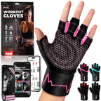 MhIL Workout Gloves for Women ��� Breathable Gym Gloves for Women with Palm Protection and Enhanced Grip ��� Padded Weight Lifting Glove for Womens with Wrist Wraps Support Weightlifting Exercise Cycling