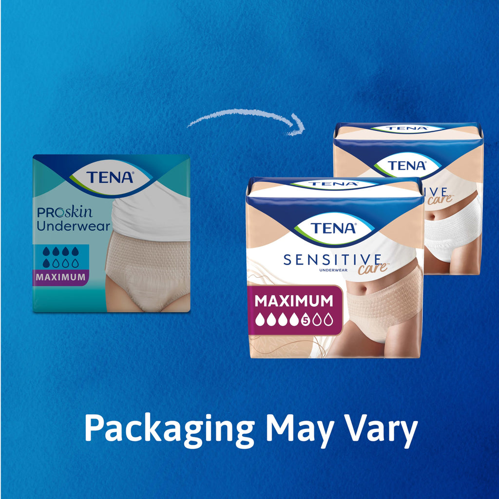 Tena Sensitive Care Adult Maximum Incontinence Underwear for Women, XXL, 56 Count (Waist Size 55in-66in)