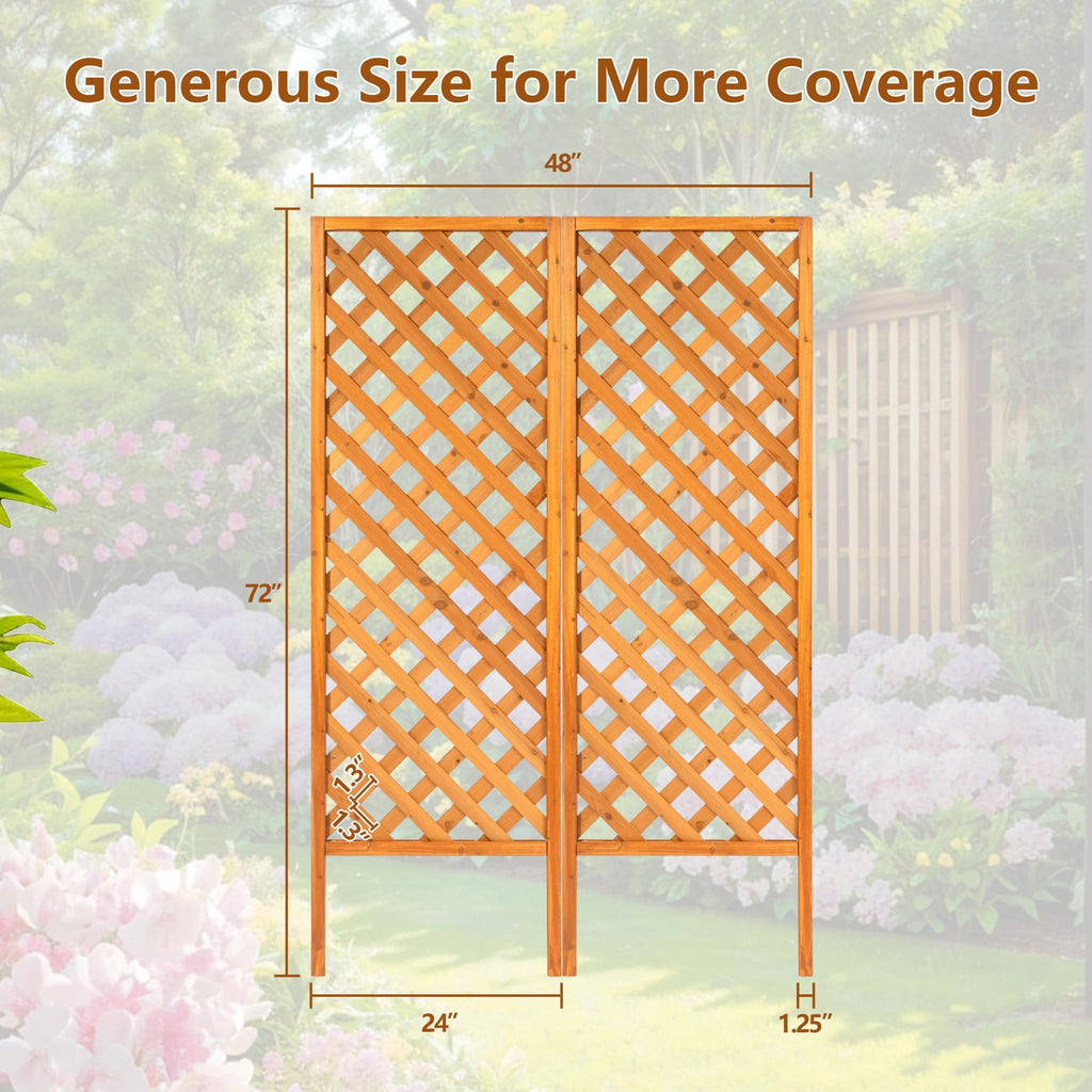 Sciengarden 2 Pack Wood Garden Decor Trellis for Climbing Plants Outdoor