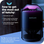 The Original Katchy Indoor Insect Trap - Fan Powered with UV Light - Fruit Fly Traps for Indoors - for Fruit Flies, Gnats, Mosquitoes, Moths (Black)