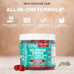 ThyroGlow Thyroid Support Gummies Selenium Iodine KSM 66 Ashwagandha L Tyrosine Vitamin D, C, B12, B6 Turmeric Blueberry Holy Basil Folate Bladderwrack by Clean Nutra