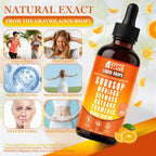 Soursop Bitters Liquid Drops 10 in 1 with Sea Moss, Moringa, Turmeric, Black Seed Oil, Oregano, Ashwagandha | Herbal Extracts for Overall Health-Enhancing | Vegan, Non-GMO | 2 Fl Oz (Orange Flavor)