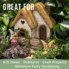 PRETMANNS Fairy House for Garden Outside Accessories Kit, 7" H, 4 Pieces
