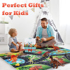 Kiddiworld Dinosaur Toys for 3 4 5 Year Old Boys Gifts, Dinosaurs Toys for Kids 3-5-7, Dino Figures Activity Play Mat Christmas Birthday Gifts for Girls Toddler Toy Age 2-4