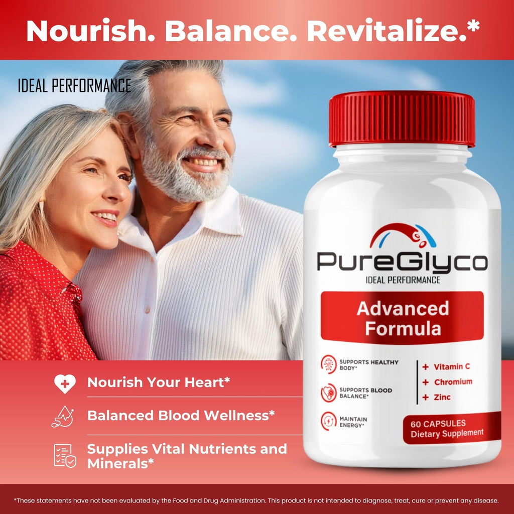 PureGlyco Capsules, Official Pure Glyco Blood Support Supplement Pills - Maximum Strength, All Natural Healthy Circulation & Stable Levels, Advanced PureGlyco Health Support Reviews (60 Capsules)