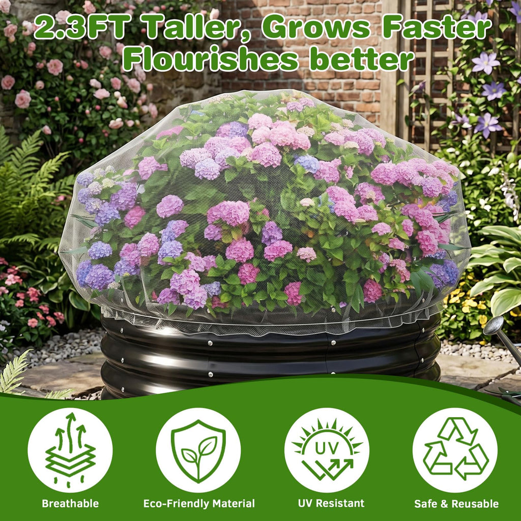 2 Pack Taller Garden Netting for 4x2FT Raised Beds with 10 Secured Clips
