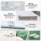 Outsunny 20' x 10' x 7' Outdoor Walk-in Greenhouse Zippered Door White
