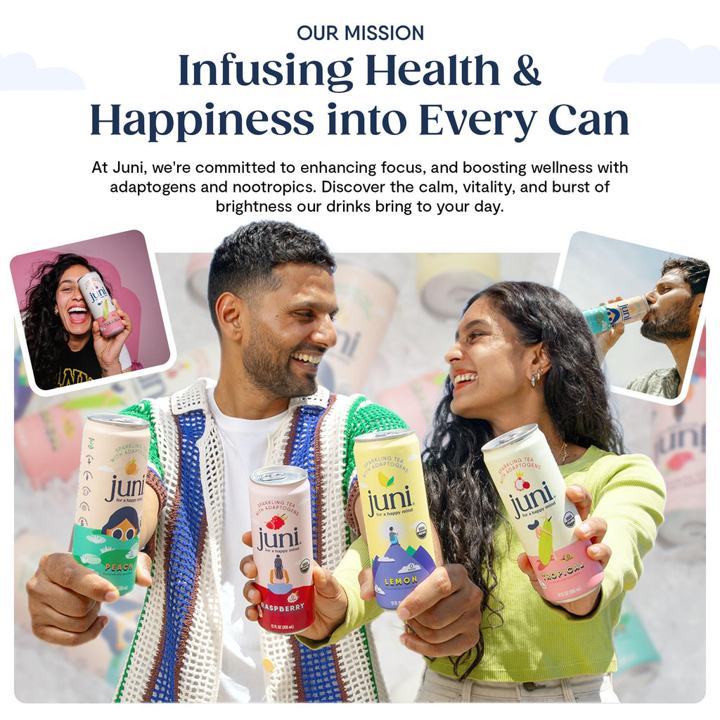 Juni Sparkling Adaptogen Drink, Mood and Focus, Variety 12 Pack