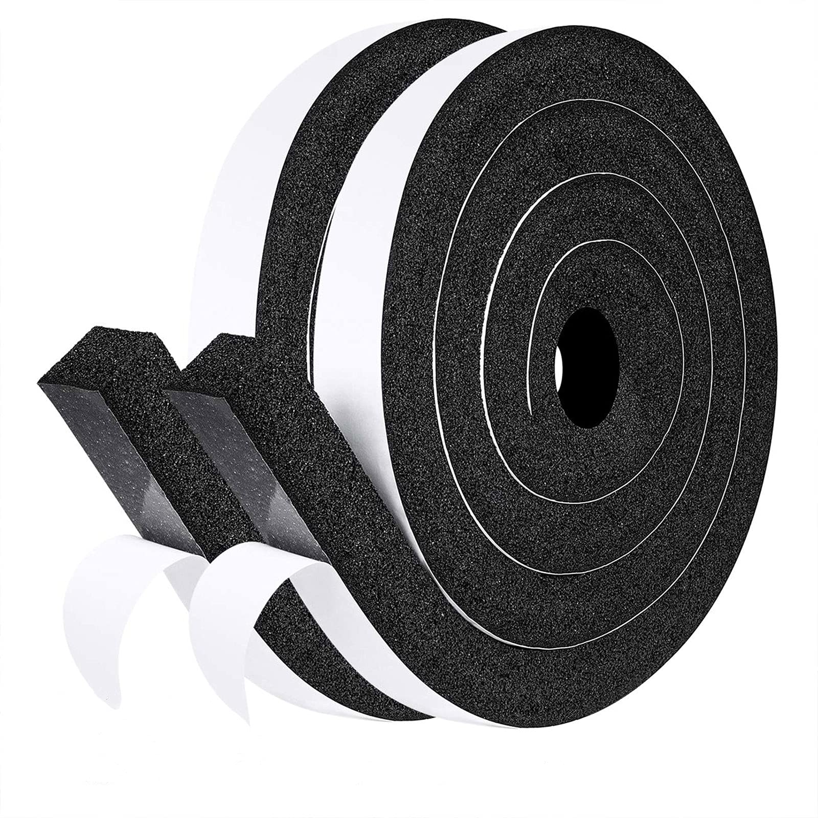 fowong Air Conditioner Window Seal Kit 1" x 1" – Neoprene Foam Tape Weather Stripping for Window AC Units, Blocks Hot Air, Drafts & Noise, 13FT (6.5FT x 2 Rolls, Black)