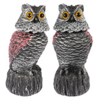 Owl Decoys to Scare Birds Away, 2 Pack BobbleHead Fake Owls Plastic Scarecrow Bird Deterrent, Nature Enemy Scarecrow Plastic Owl Statues, Garden Decor Statues for outside, Patio, Lawn, Yard Decoration