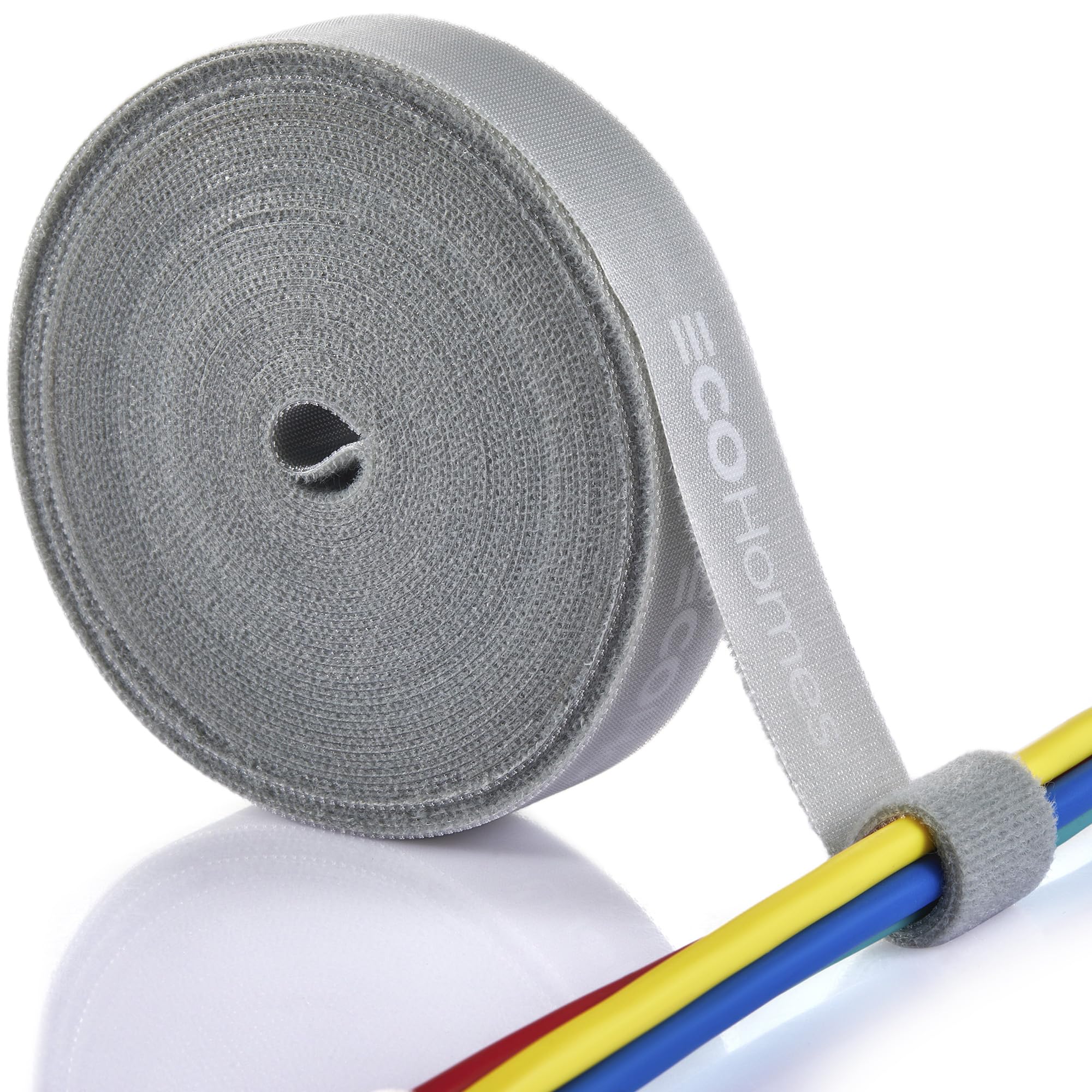 ECOHomes 1 Inch x 30 FT Double Sided Hook and Loop Roll Tape (Grey)
