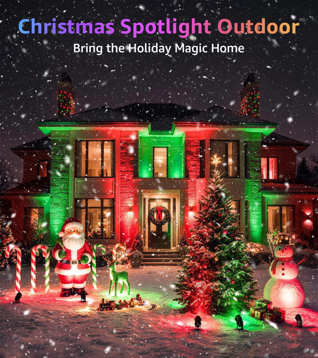 SUNVIE RGBW Halloween Spotlights Outdoor 12W LED Plug in Landscape Lights