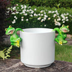 LithosKryos 3 PCS Playful Frog Statues Pot Hugger Decorations for Plant, Miniature Frog Figurines,Women Gifts,Garden Decor Outdoor, Suitable for Flower, Courtyard and Lawn Decorations