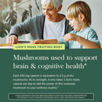 Gaia Herbs Lion's Mane Mushroom - Brain & Nerve Health Support* - 40 Vegan Capsules (40 Servings)