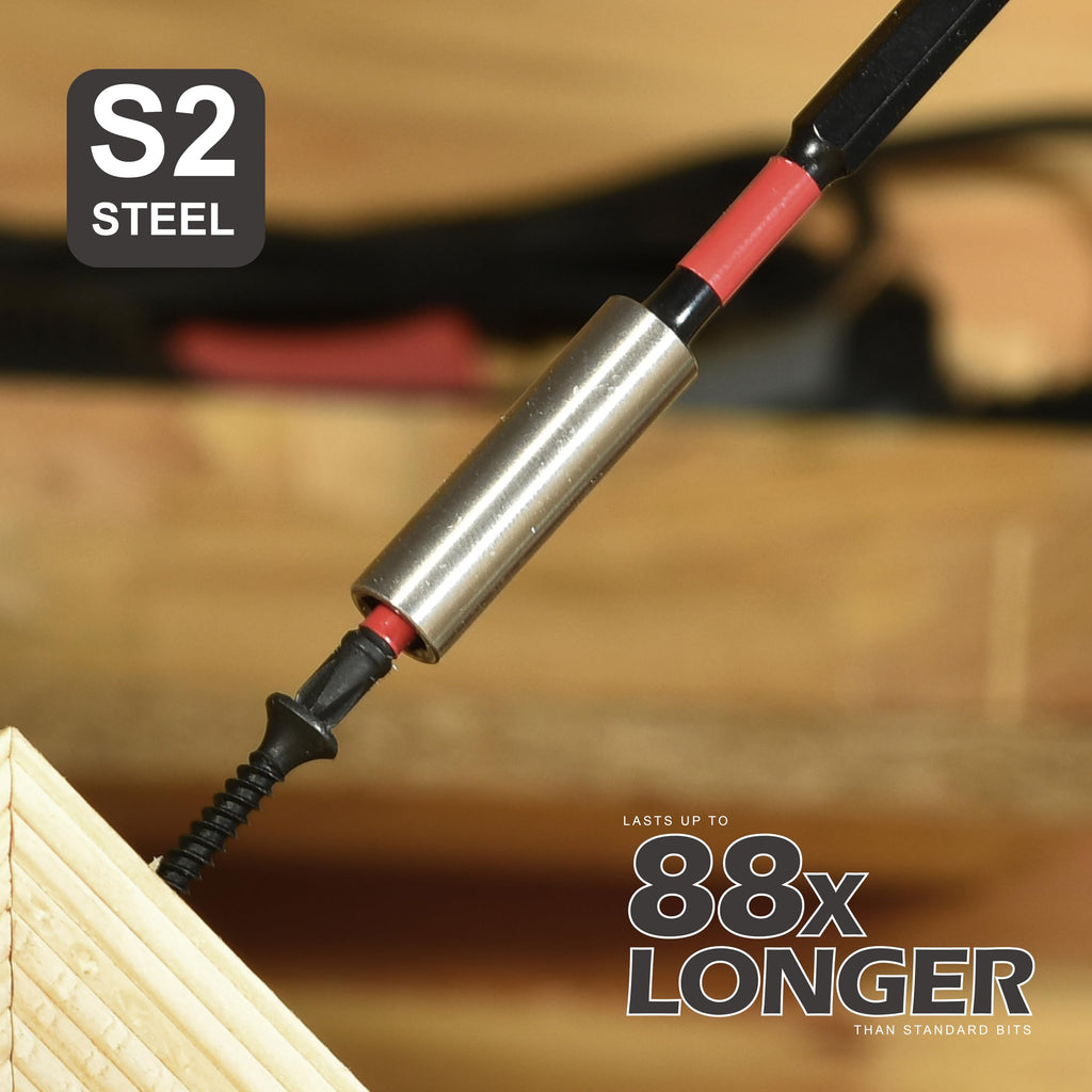 Geinxurn Impact Tough #2 Phillips 3 in. D2 Steel Long Extension Insert Driver Bits,30Pack 1/4 Inch Hex Shank Long Cross Magnetic PH2 Screwdriver Bits Set