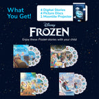 Moonlite Storytime Mini Projector with 4 Disney Frozen Stories, A Magical Way to Read Together, Digital Princess Storybooks, Fun Sound Effects, Learning Gifts for Kids Ages 1 and Up