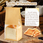 50 Pcs Bread Bags for Homemade Bread Sourdough, 10.2 * 6.3 * 5.1 Inches Bakery Bags with Window Reusable Tin Tie Baked Goods Packaging