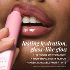 Glow Recipe Glass Balm Lip Treatment - 12Hr Hydrating Lip Balm & Moisturizer with Hyaluronic Acid to Smooth, Plump & Protect from Dryness - Sheer Soft Pink Tint, Watermelon Bingsoo (15 ml)