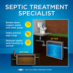 One Flush Septic Tank Treatment Packets - 1 Year Supply of Dissolvable Septic Tank Treatment Packets - Use Septic Treatment Enzymes Packets Monthly to Prevent Expensive Septic System Backups 12 Count