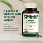 Standard Process Catalyn with Iron - Energy & Metabolism Support - Includes Vitamins A, C & D - Non-Dairy & Non-Soy - 150 Capsules (75 Servings)