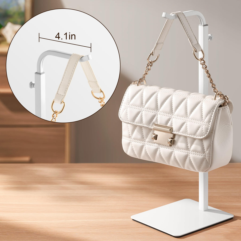 pickpiff Adjustable Purse Display Stands - White Tabletop Display Holder for Handbags, Wreaths and Banners, for Home Closets, Retail Displays and Vendor Booths (2-Pack)