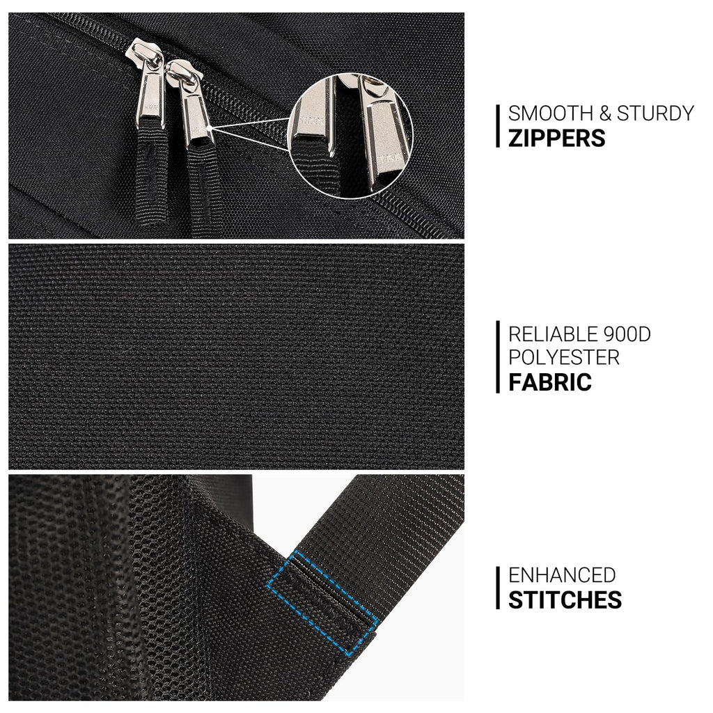 ZORFIN 26L Black Backpack for College, and Travel: Water Resistant Bookbag