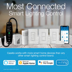 Lutron Caseta Original Smart Dimmer Switch (Lutron Smart Hub Required), for LED Lights, 150 Watt, Single-Pole/3-Way, No Neutral Required, PD-6WCL-LA, Light Almond, 5 Pack