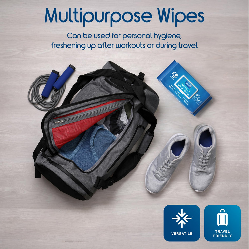 Inspire Adult Wet Wipes, Wash Cloths, Incontinence & Cleansing for Elderly Extra Large, 8"x12" (Pack of 8)