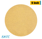 S SATC 100 PCS PSA Sanding Discs 6 Inch Adhesive Backed Sandpaper 220 Grit Sander Attachment for Drill Self Stick Aluminum Oxide Round Automotive Sandpaper with Sticky Back