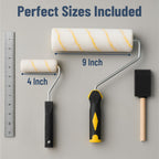 Bates- Paint Roller Kit, 19 pcs, Roller Set with Microfiber Sleeves & Frame