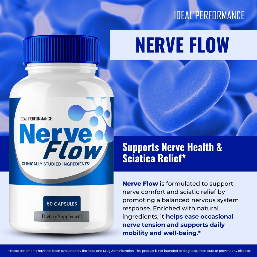 Nerve Flow for Neuropathy Supplements, Nerve Flow Capsules Advanced Nerve Health Pills Extra Strength All Natural Healthy Circulation & Stable Levels, Advanced NerveFlow Support Reviews (3 Pack)