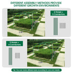 Hoyejyou 72Pcs Garden Hoops for Raised Beds Wide, 12 Sets of 8Ft Greenhouse Hoops Grow Tunnel, Rust-Free Fiberglass Hoops Frame for Row Cover Netting Shade Cloth DIY Garden Stakes Supplies