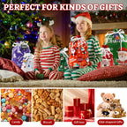 Koncci 32Pcs Drawstring Christmas Bags, Assorted Sizes Large Medium Small