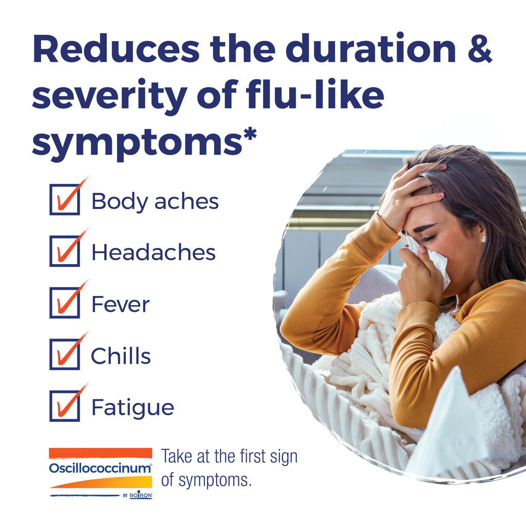 Boiron Oscillococcinum for Relief from Flu-Like Symptoms of Body Aches, Headache, Fever, Chills, and Fatigue - 30 Doses