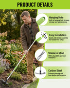 WORKPRO Weed Puller Tool with Long Handle, 2-in-1 Garden Hoe & Weed Rake