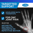 Comfort Cool CMC Thumb Brace – Restriction Splint for Arthritis & Tendinitis Relief | Breathable Neoprene with Supportive Thumb Strap - Black, Right Hand, Large (8 to 9 inches) | NC79567