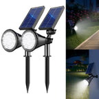 APOMAO Solar Lights Outdoor Waterproof, 36 LEDs 1000LM Adjustable Solar Spot Lights Outdoor, 2-in-1 Solar Powered Spotlight Landscape Lighting for Garden, Yard, Pathway- 2 Pack (Cool White)