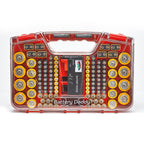 Ontel Battery Daddy Storage & Organizer Case w/Tester, Stores & Protects Up to 180 Batteries, Double-Sided, Clear Locking Lid, Secure Latches & Portable Carrying Handle - Red (Batteries Not Included)