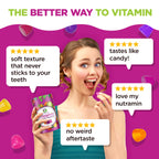 NUTRAMIN Daily Vegan Keto Multivitamin Gummies Non-GMO Natural Vitamin C, D + Zinc for Immunity, Plant-Based, Sugar-Free, Nut-Free, Gluten-Free, Biotin, Vitamin A, B, B6, B12 & More 45 Days (90 Count)