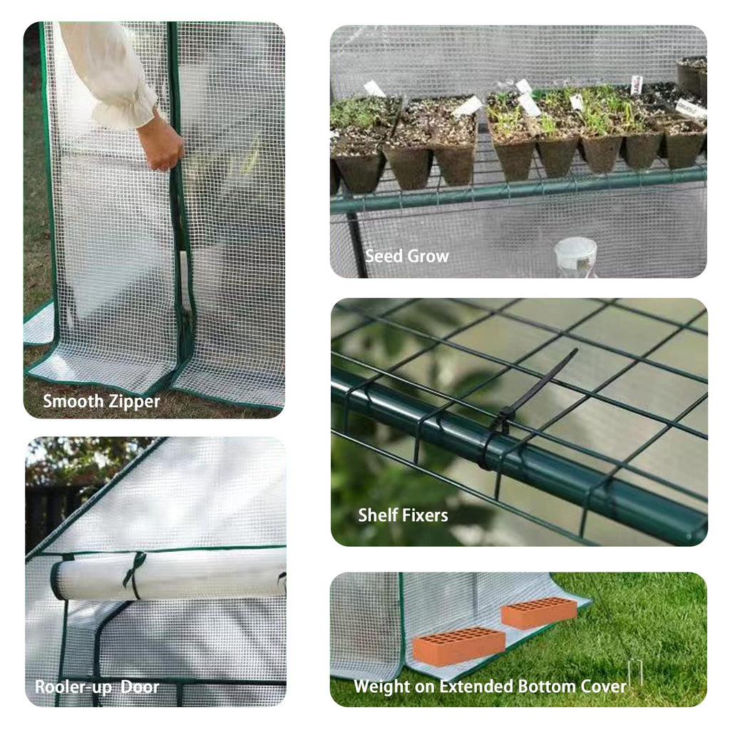56x30x76 Walk-in Greenhouse for Outdoors, Portable Plant House with Shelves