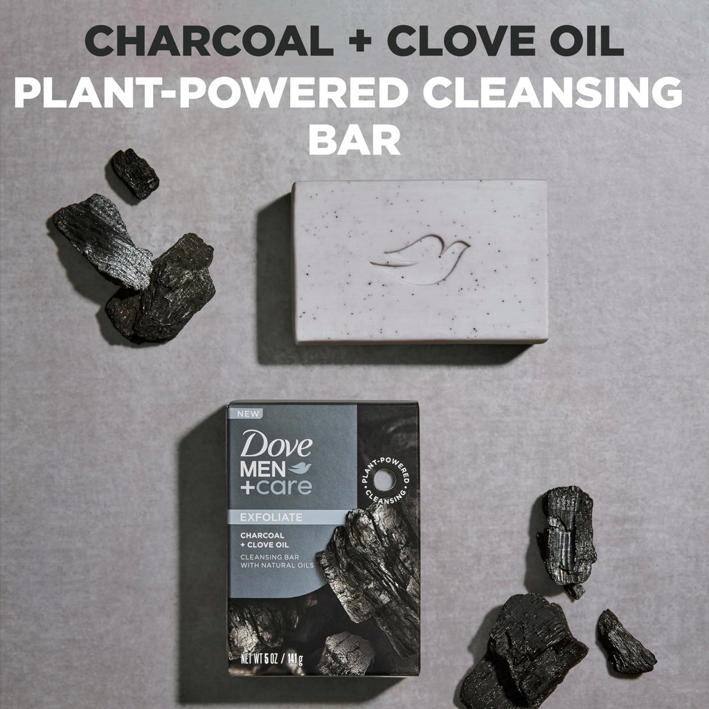 Dove Men+Care Cleansing Soap Bar 4 Count to Rebuild Skin in the Shower Mixed Formulated Plant Based Ingredients 3.51 Oz