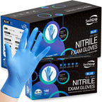 SwiftGrip Disposable Nitrile Exam Gloves, Blue, Nitrile Gloves Disposable Latex Free, Medical Gloves, Cleaning Gloves, Food-Safe Rubber Gloves, Powder Free, Non-Sterile, 1000-ct Case (X-Small)
