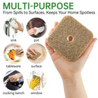 16 Pack Biodegradable Natural Kitchen Sponges, Compostable Cellulose & Coconut Square Scrubber, Dual Sided Dish Sponge for Washing Dishes, Eco Friendly