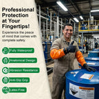 Gastody Chemical Resistant Gloves Extra-long 27.5" - Long PVC Arm Length Rubber Gloves Heavy Duty Waterproof with Cotton Liner for Household, Fishery Machinery, Chemical Industry Cleaning L