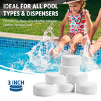 3 Inch Chlorine Tablets for Swimming Pools & Spas | 90% Available Chlorine Trichlor Pool Tablets | Long-Lasting Slow Dissolving Sanitizer for Clean & Clear Water (3inch-5Lbs)