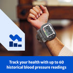 Medline Digital Wrist Blood Pressure Monitor, Wearable, Digital LCD Display, Stores Up To 60 Readings, Batteries Included