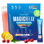Yesnap MAGICRELAX Calming Sparking Mix 8-in-1 Magnesium KSM-66 Ashwagandha Saffron Vitamin D3 GABA L-Theanine Supports Healthy Cortisol Levels,Mood and Sleep No Sugar Non GMO Raspberry Lemonade Flavor